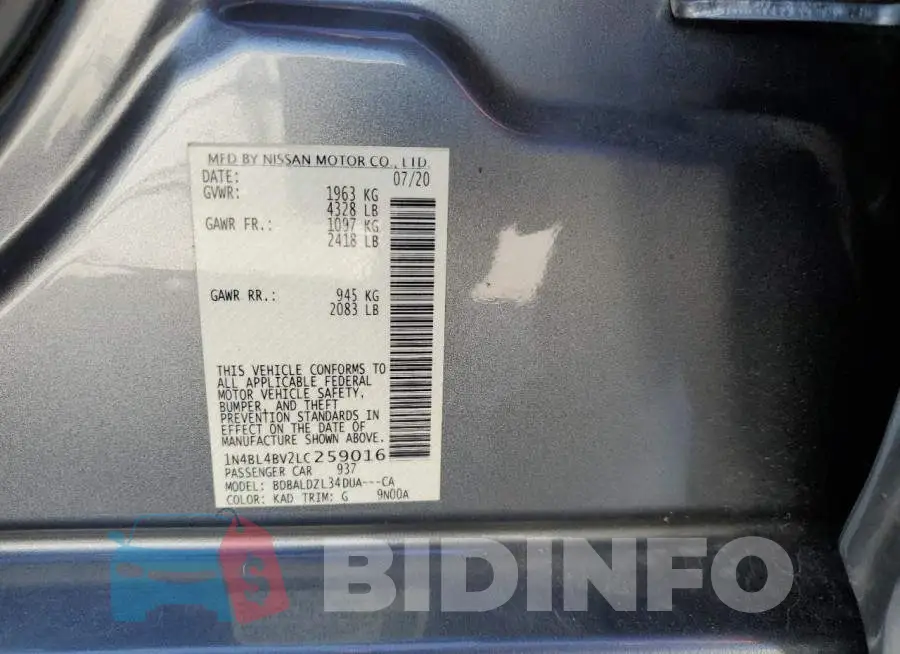1N4BL4BV2LC259016 Photo# 13
