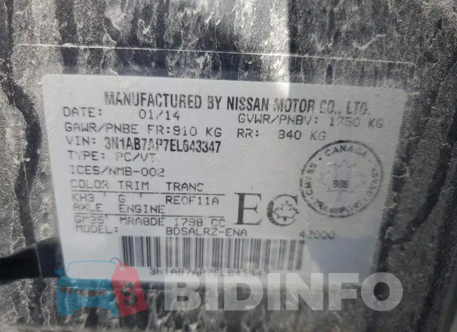 3N1AB7AP7EL643347 Photo# 13