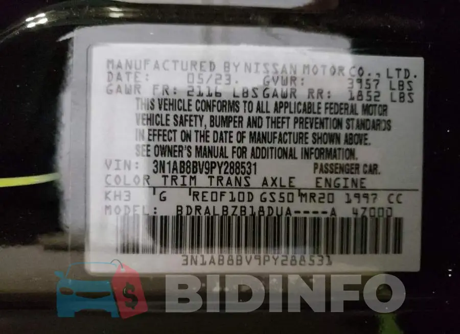 3N1AB8BV9PY288531 Photo# 12