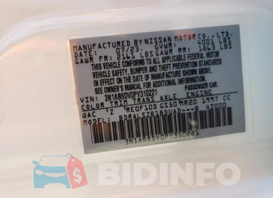 3N1AB8DV0PY310221 Photo# 13