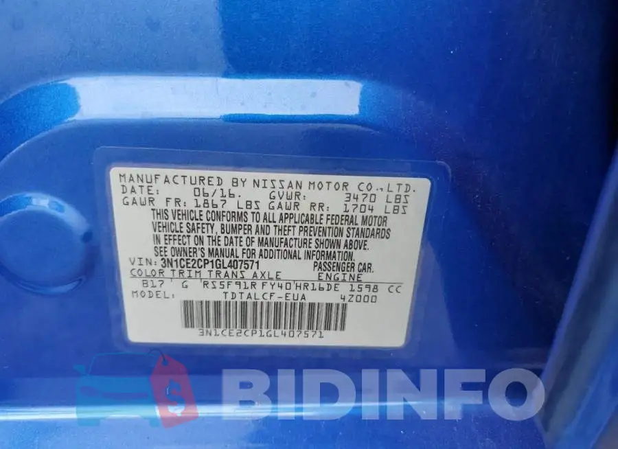 3N1CE2CP1GL407571 Photo# 12
