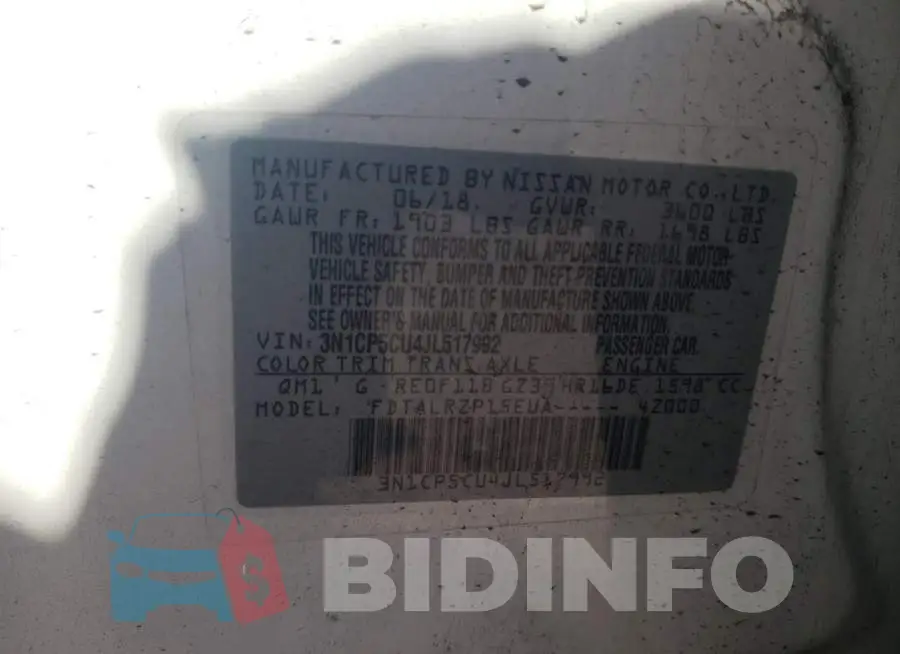 3N1CP5CU4JL517992 Photo# 13