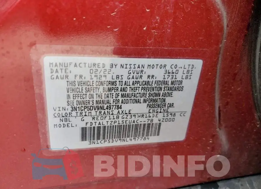 3N1CP5DV9NL497784 Photo# 14
