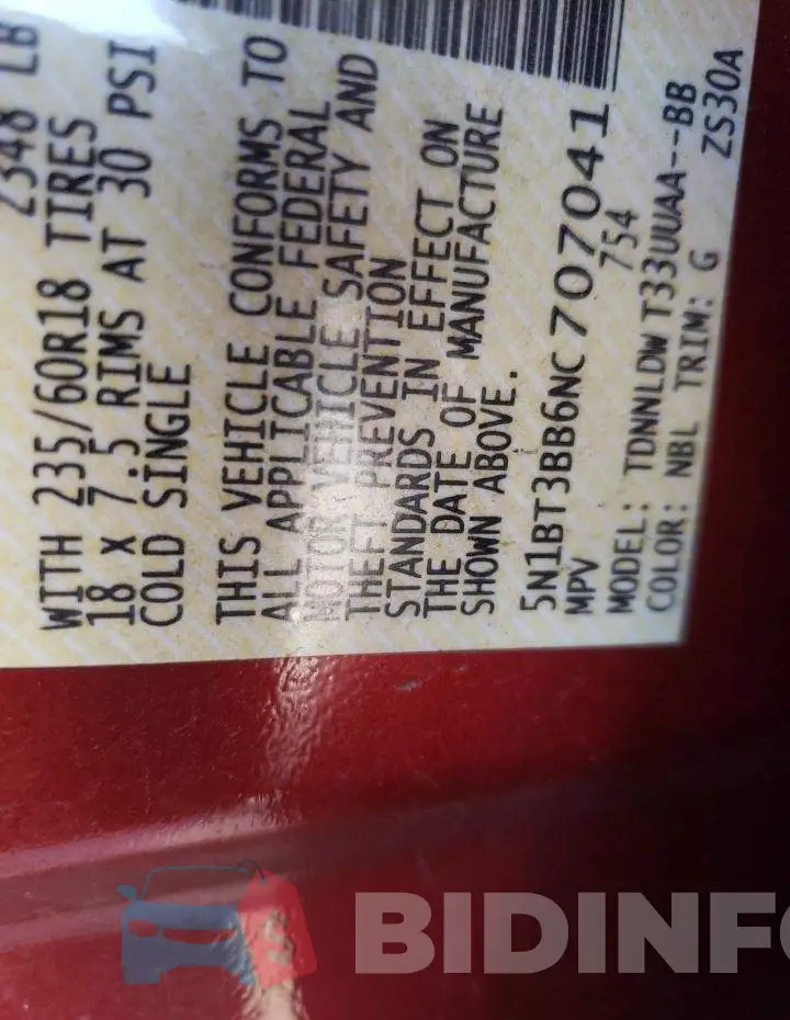 5N1BT3BB6NC707041 Photo# 12