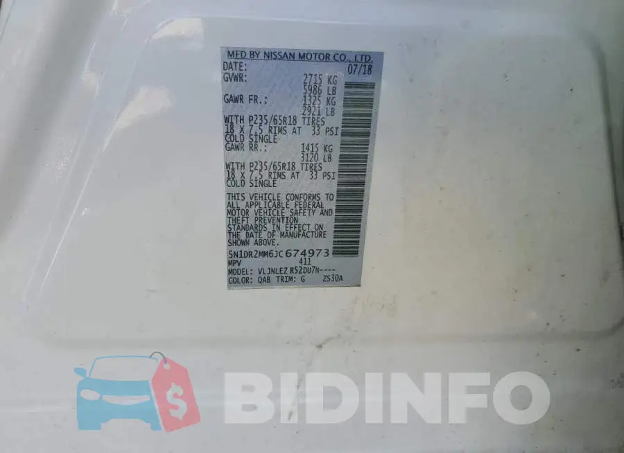 5N1DR2MM6JC674973 Photo# 13
