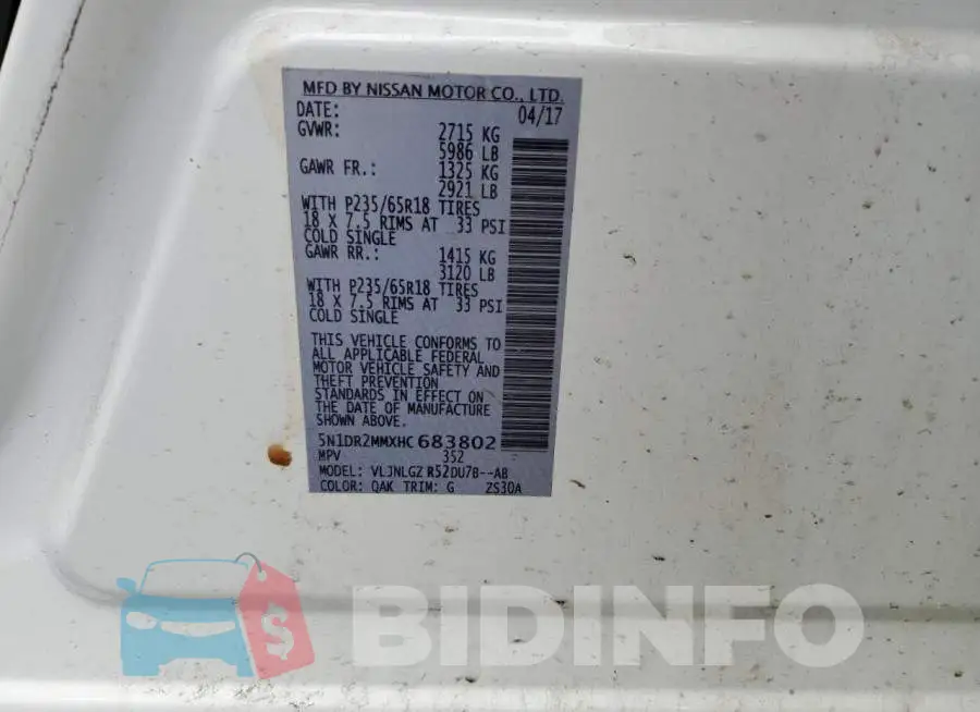 5N1DR2MMXHC683802 Photo# 13