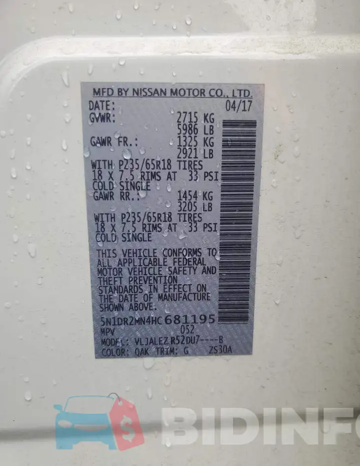 5N1DR2MN4HC681195 Photo# 13
