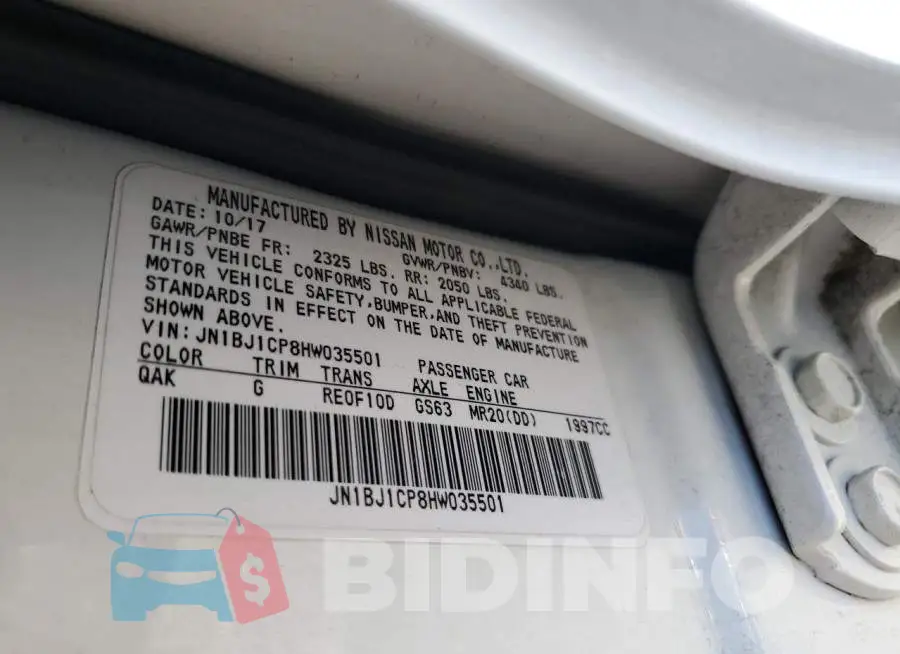 JN1BJ1CP8HW035501 Photo# 13