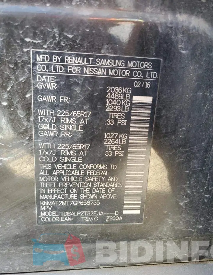 KNMAT2MT7GP658735 Photo# 12