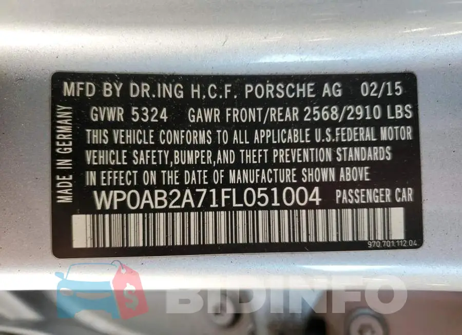 WP0AB2A71FL051004 Photo# 12