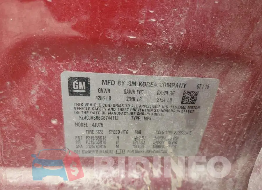 KL4CJASB6GB744113 Photo# 12