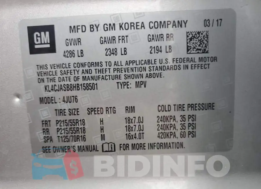 KL4CJASB8HB158501 Photo# 14