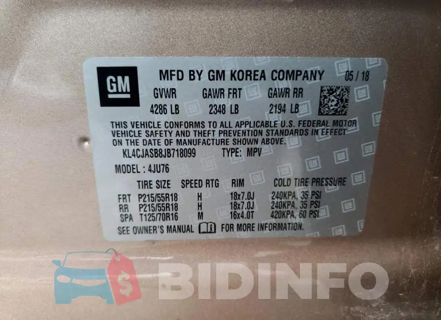 KL4CJASB8JB718099 Photo# 12