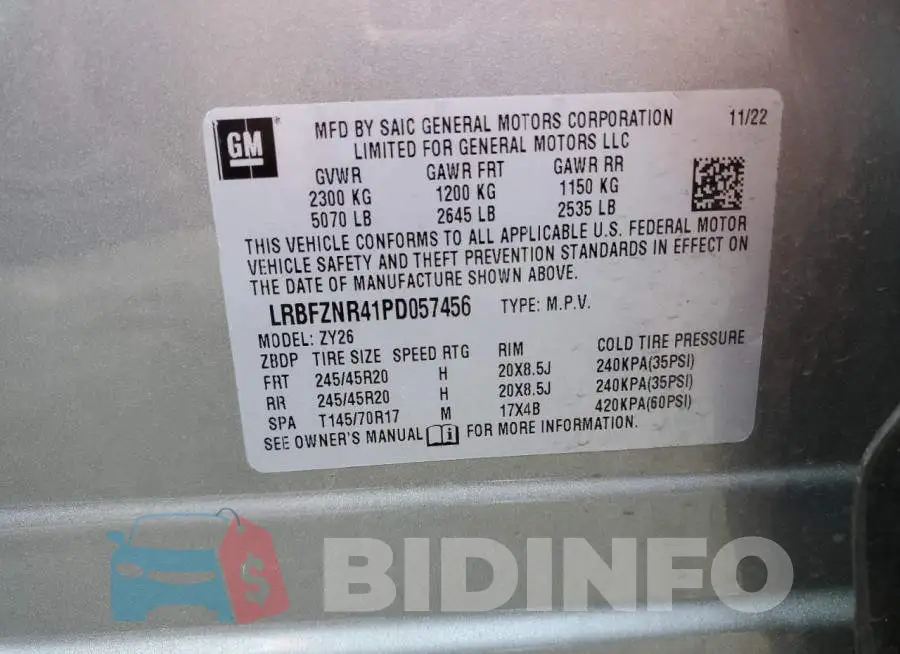 LRBFZNR41PD057456 Photo# 13