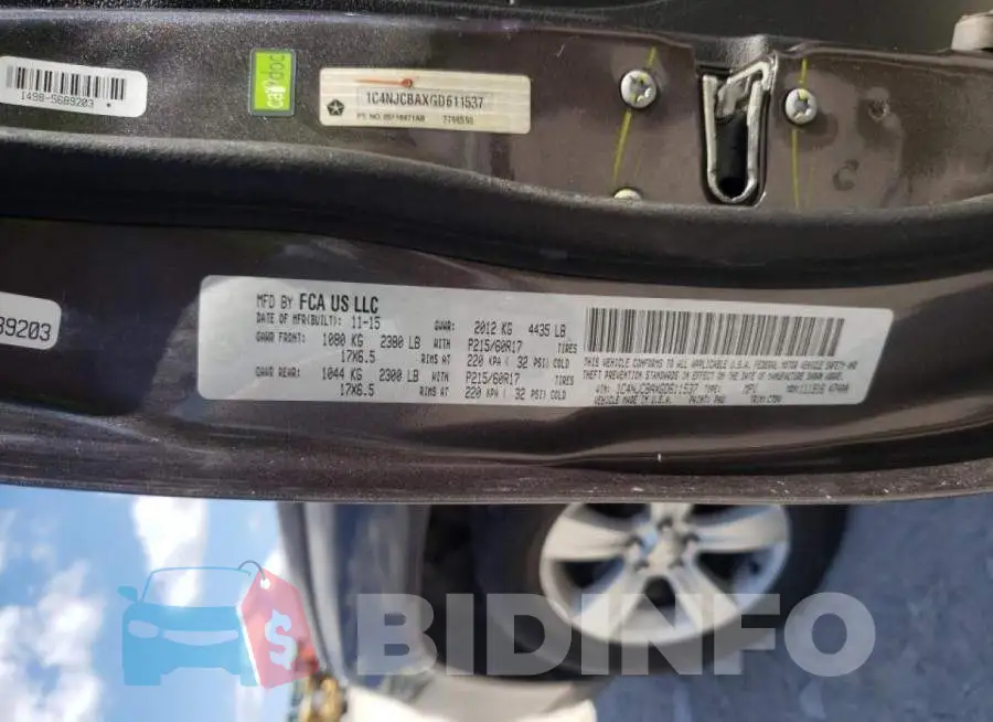 1C4NJCBAXGD611537 Photo# 10