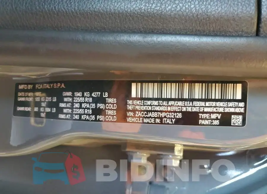 ZACCJABB7HPG32126 Photo# 13