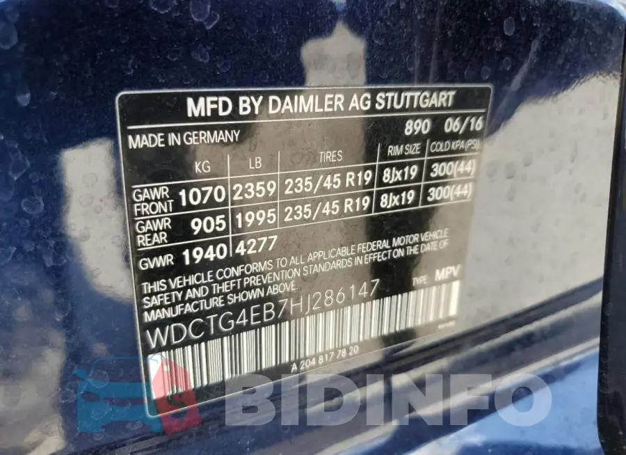 WDCTG4EB7HJ286147 Photo# 14
