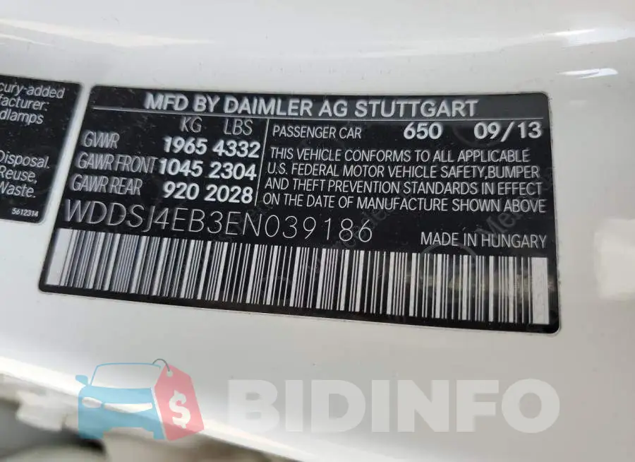 WDDSJ4EB3EN039186 Photo# 12