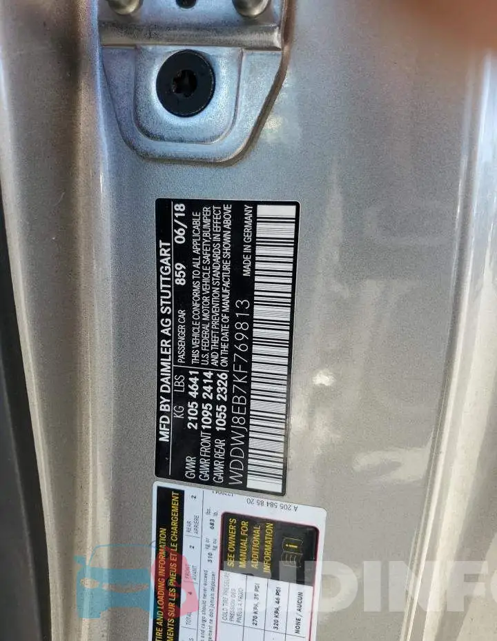 WDDWJ8EB7KF769813 Photo# 12