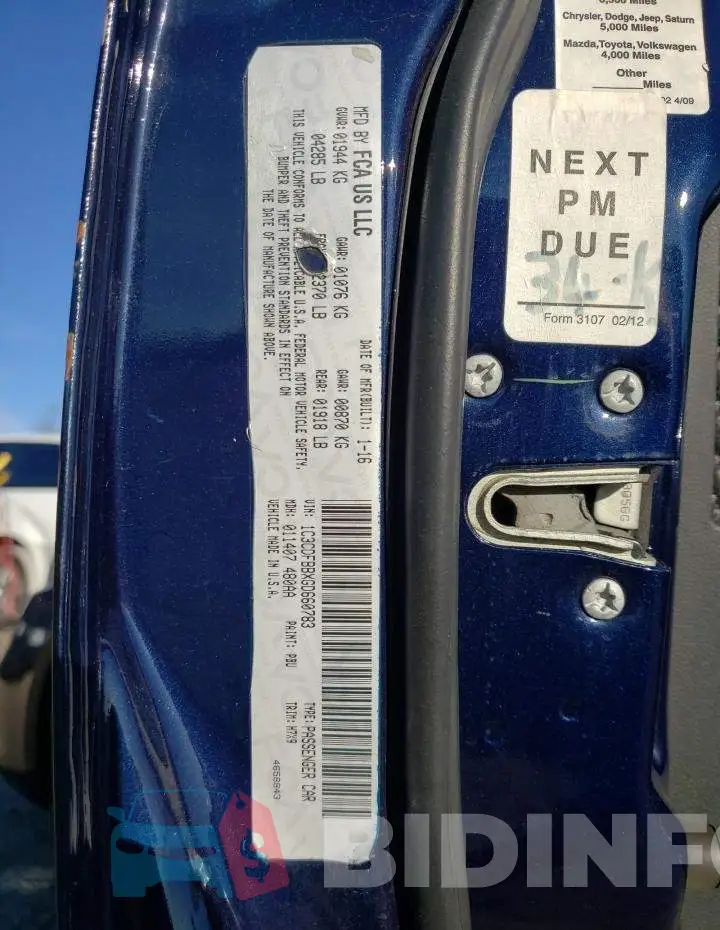 1C3CDFBBXGD660783 Photo# 12