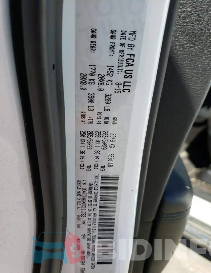 1C4RDHAGXFC111782 Photo# 12