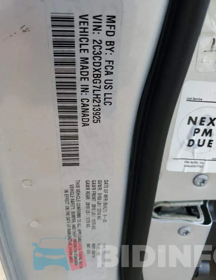 2C3CDXBG7LH213925 Photo# 12