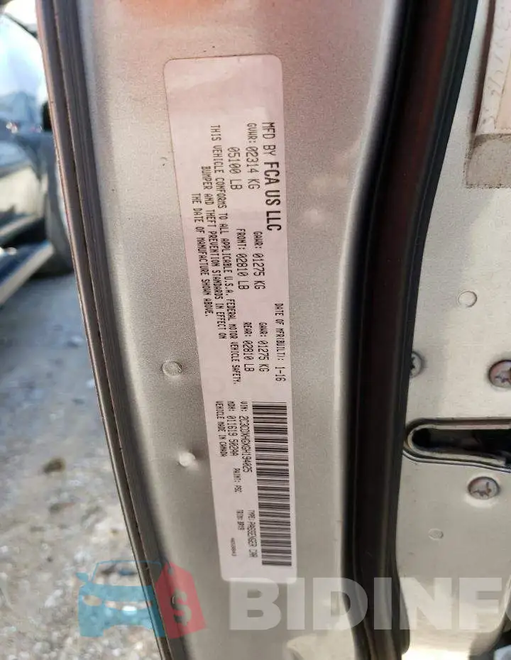 2C3CDXHGXGH194025 Photo# 13