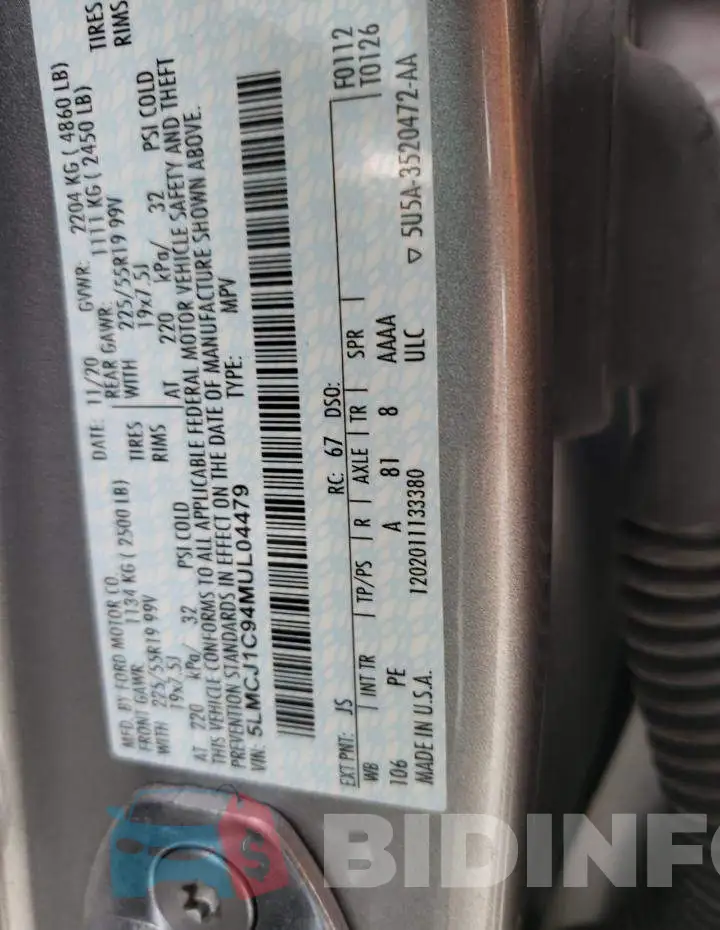 5LMCJ1C94MUL04479 Photo# 13