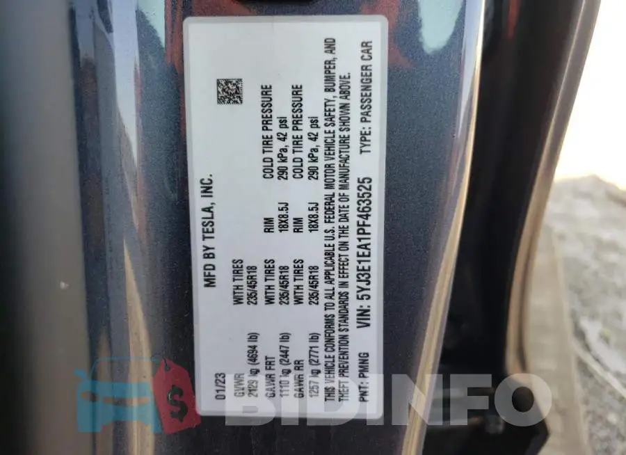 5YJ3E1EA1PF463525 Photo# 12