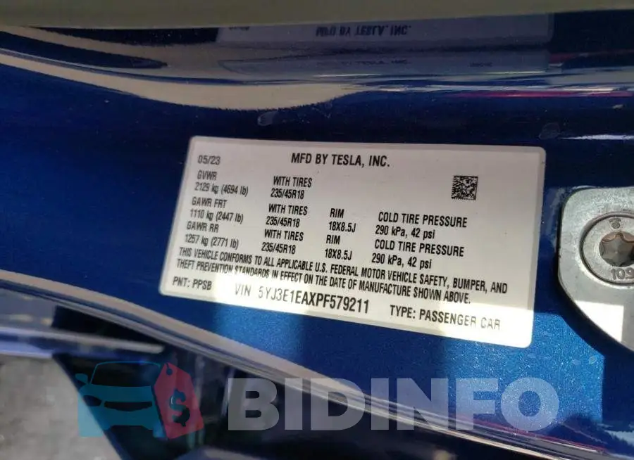 5YJ3E1EAXPF579211 Photo# 12