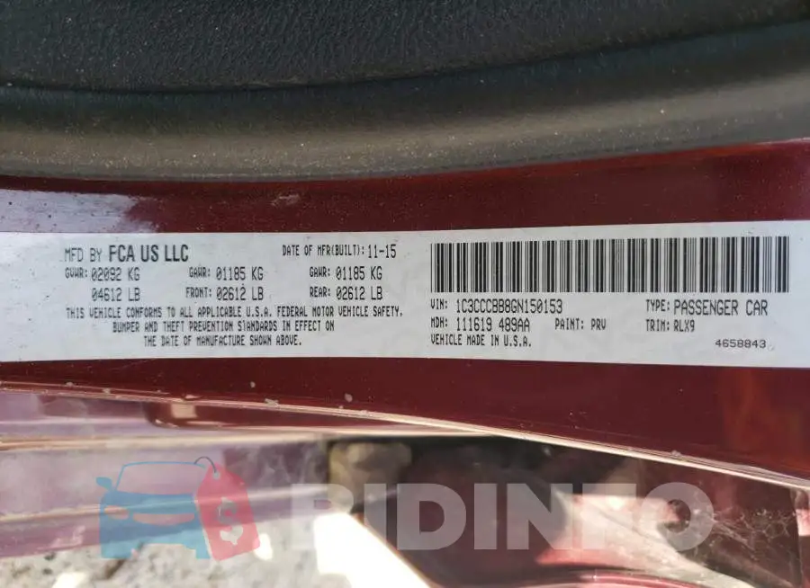 1C3CCCBB8GN150153 Photo# 12