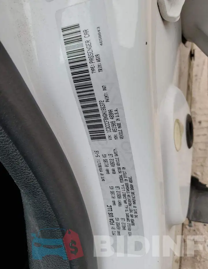 1C3CCCFBXGN186372 Photo# 13