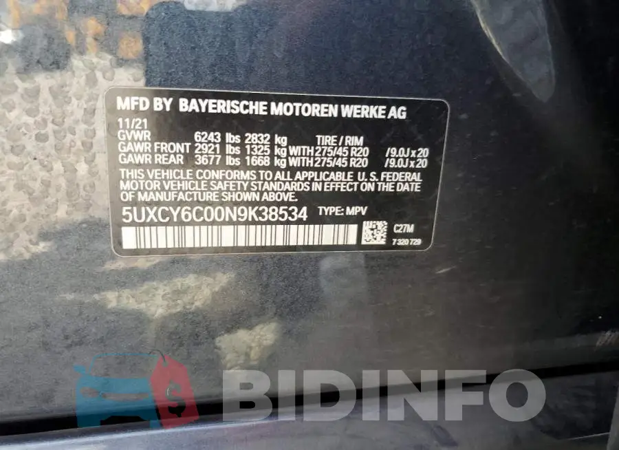 5UXCY6C00N9K38534 Photo# 13