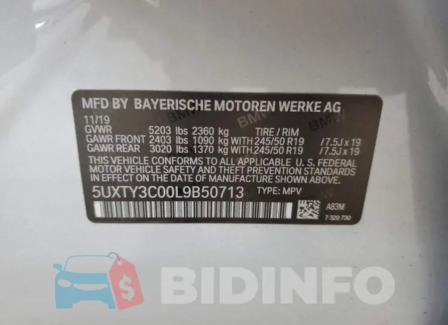 5UXTY3C00L9B50713 Photo# 14