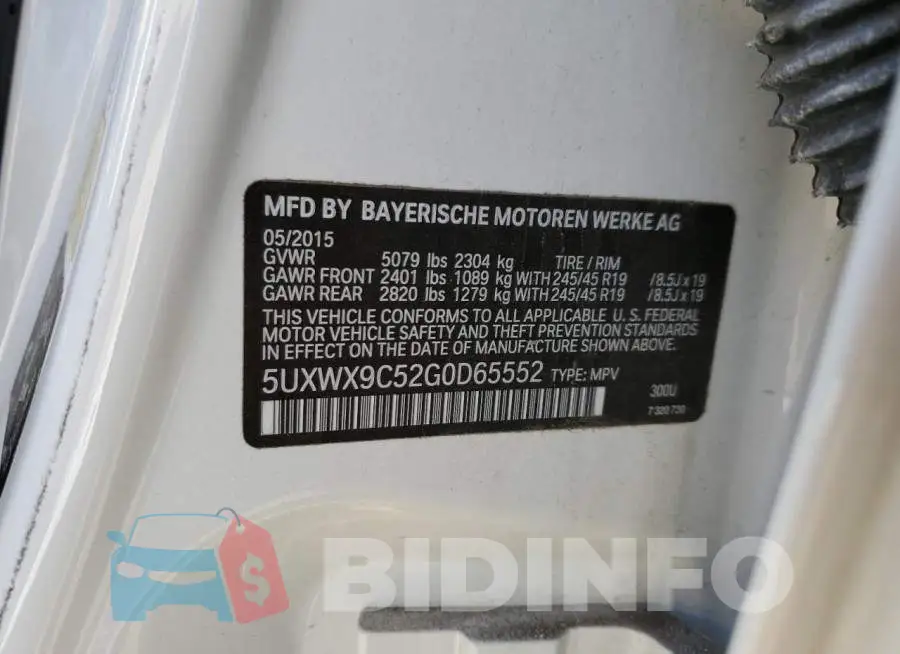 5UXWX9C52G0D65552 Photo# 13
