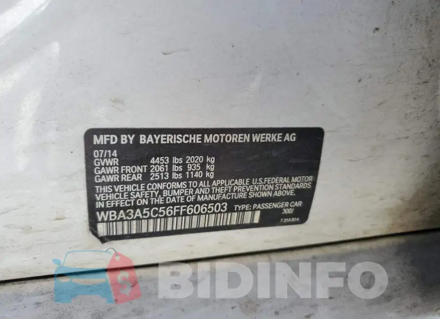 WBA3A5C56FF606503 Photo# 12