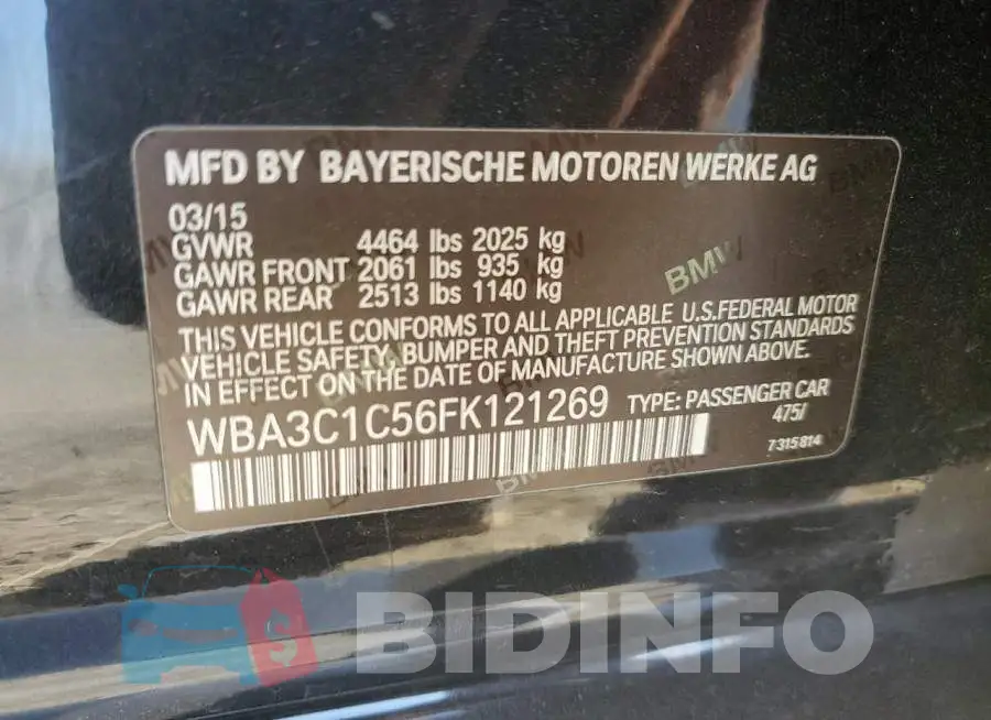 WBA3C1C56FK121269 Photo# 12