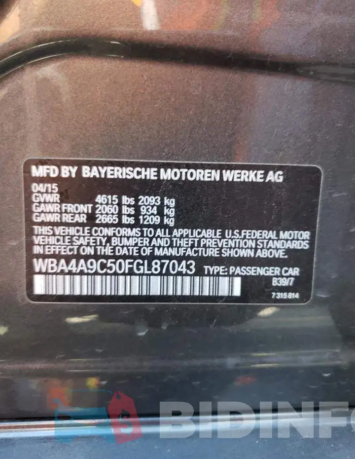 WBA4A9C50FGL87043 Photo# 13