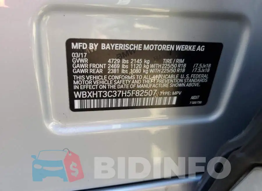WBXHT3C37H5F82507 Photo# 12
