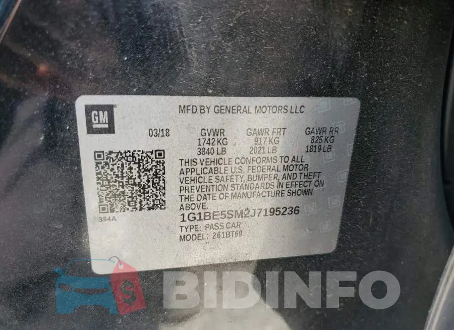 1G1BE5SM2J7195236 Photo# 12