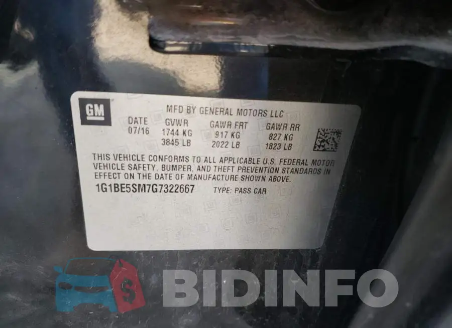 1G1BE5SM7G7322667 Photo# 13