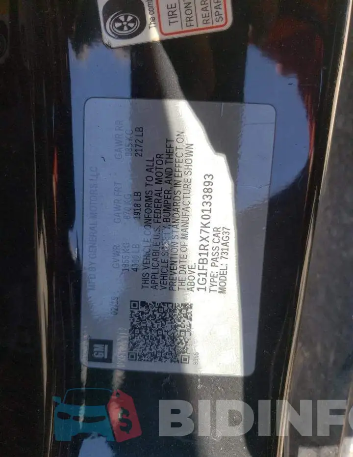 1G1FB1RX7K0133893 Photo# 12