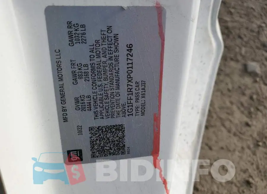1G1FF1R7XP0117246 Photo# 12