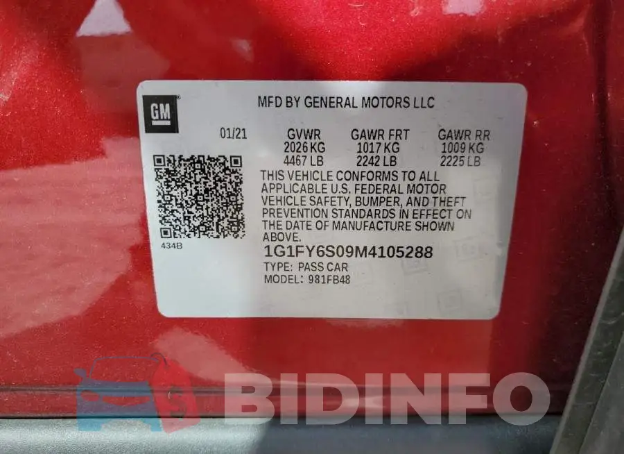 1G1FY6S09M4105288 Photo# 12