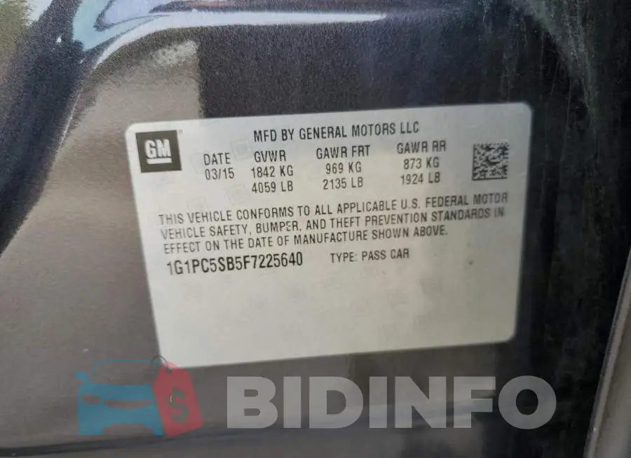 1G1PC5SB5F7225640 Photo# 12