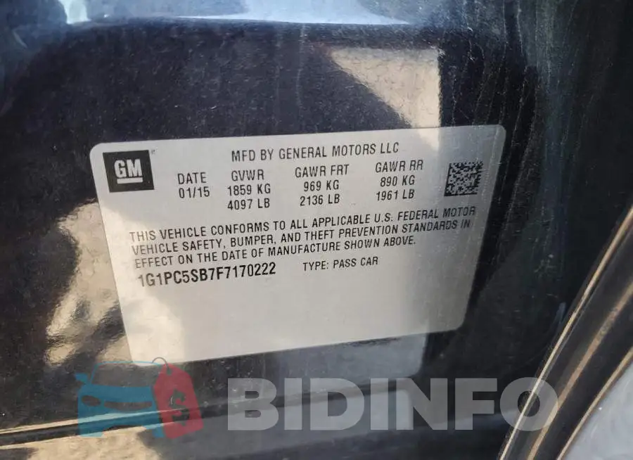 1G1PC5SB7F7170222 Photo# 12