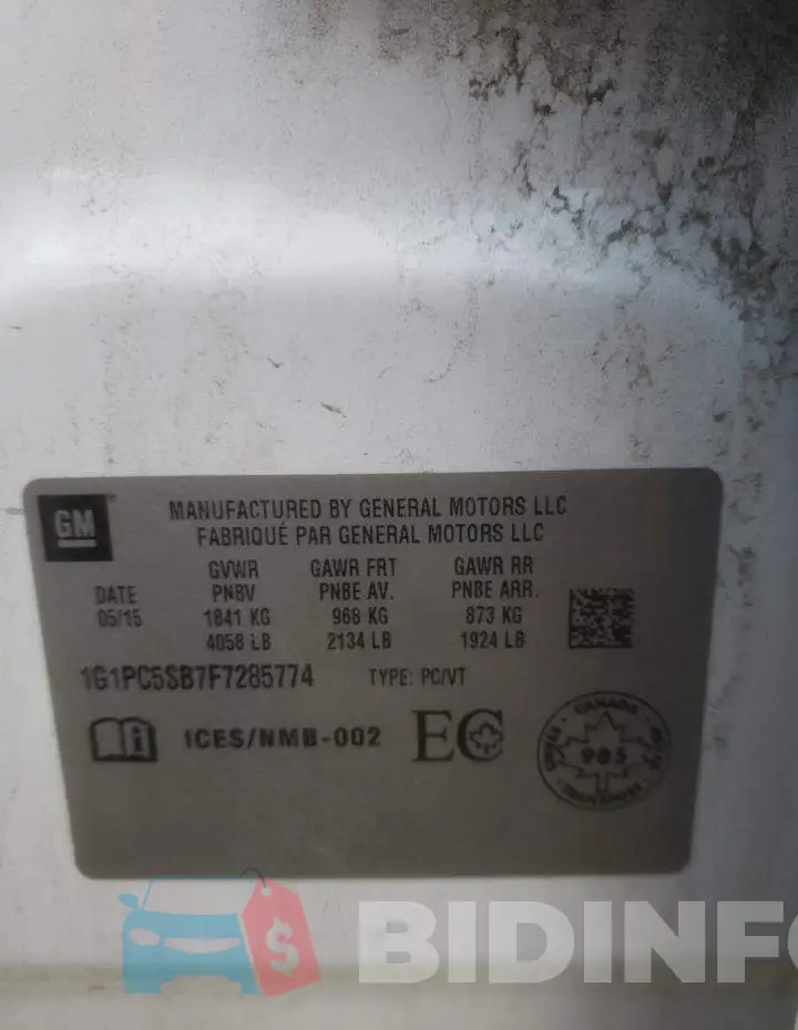 1G1PC5SB7F7285774 Photo# 13