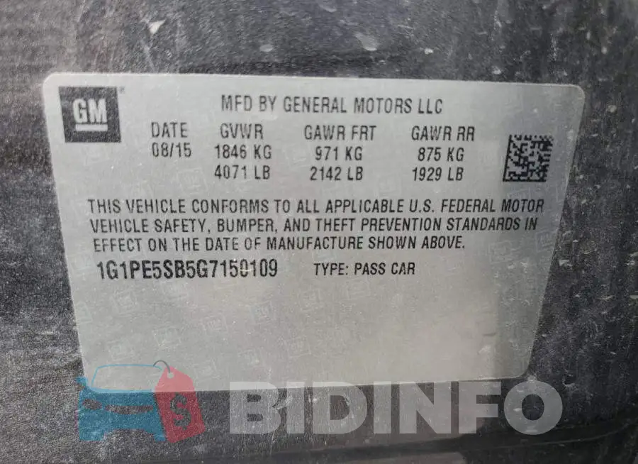 1G1PE5SB5G7150109 Photo# 12