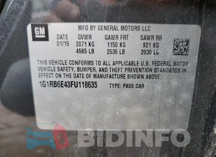 1G1RB6E43FU118635 Photo# 12