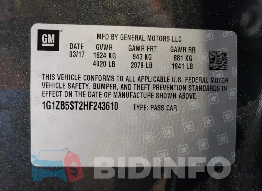 1G1ZB5ST2HF243610 Photo# 12